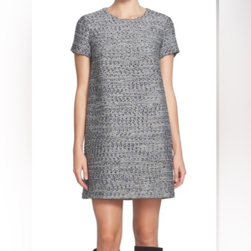 & Layered Preppy Elegant Multicolor Tweed Shift Dress XS